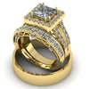 2.97ct Princess Cut Complete Gold Wedding Set - 03US35